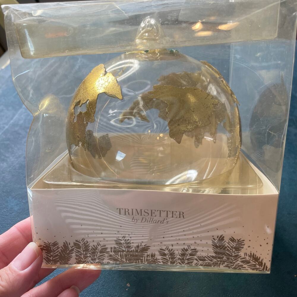 Trimsetter Blown Glass Golden Glove Christmas Ornament	Holiday XMAS